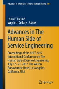 Cover image: Advances in The Human Side of Service Engineering 9783319604855