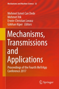 Imagen de portada: Mechanisms, Transmissions and Applications 9783319607016