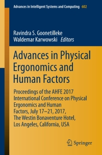 Titelbild: Advances in Physical Ergonomics and Human Factors 9783319608242