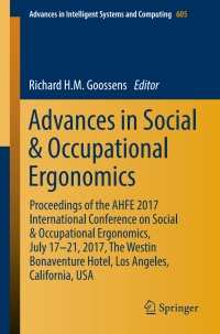 Cover image: Advances in Social & Occupational Ergonomics 9783319608273