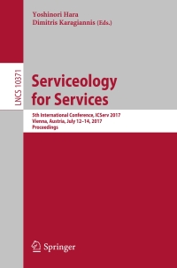 Cover image: Serviceology for Services 9783319612393