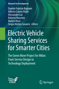 Cover image: Electric Vehicle Sharing Services for Smarter Cities 9783319619637