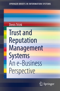 Imagen de portada: Trust and Reputation Management Systems 9783319623733