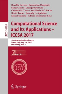 Cover image: Computational Science and Its Applications – ICCSA 2017 9783319623948