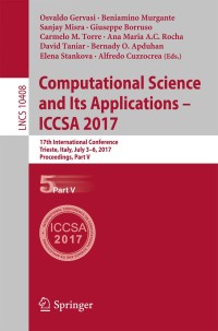 Imagen de portada: Computational Science and Its Applications – ICCSA 2017 9783319624037