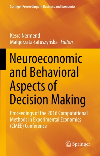 Imagen de portada: Neuroeconomic and Behavioral Aspects of Decision Making 9783319629377