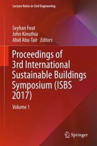 Imagen de portada: Proceedings of 3rd International Sustainable Buildings Symposium (ISBS 2017) 9783319637082