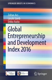 Imagen de portada: Global Entrepreneurship and Development Index 2016 9783319638430