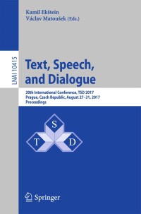 Cover image: Text, Speech, and Dialogue 9783319642055