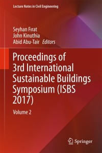 Imagen de portada: Proceedings of 3rd International Sustainable Buildings Symposium (ISBS 2017) 9783319643489