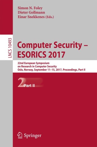 Imagen de portada: Computer Security – ESORICS 2017 9783319663982