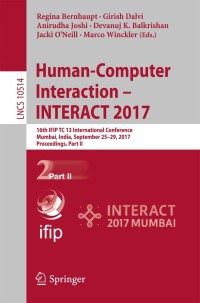 Imagen de portada: Human-Computer Interaction - INTERACT 2017 9783319676838