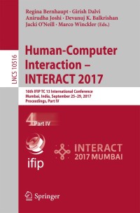 صورة الغلاف: Human-Computer Interaction – INTERACT 2017 9783319680583