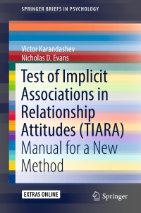 Cover image: Test of Implicit Associations in Relationship Attitudes (TIARA) 9783319687674