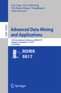 Cover image: Advanced Data Mining and Applications 9783319691787
