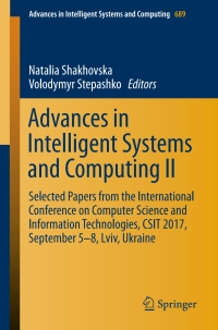 Titelbild: Advances in Intelligent Systems and Computing II 9783319705804