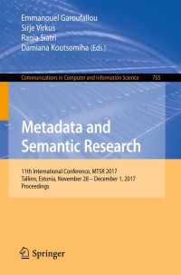 Imagen de portada: Metadata and Semantic Research 9783319708621