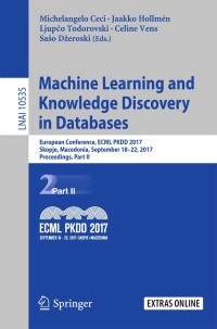 Imagen de portada: Machine Learning and Knowledge Discovery in Databases 9783319712451