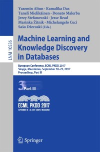 Imagen de portada: Machine Learning and Knowledge Discovery in Databases 9783319712727