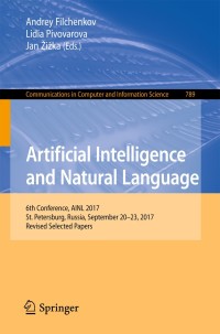 Cover image: Artificial Intelligence and Natural Language 9783319717456