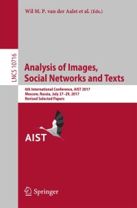 Cover image: Analysis of Images, Social Networks and Texts 9783319730127