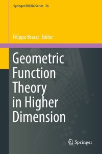 Cover image: Geometric Function Theory in Higher Dimension 9783319731254