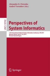 Imagen de portada: Perspectives of System Informatics 9783319743127