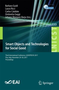Imagen de portada: Smart Objects and Technologies for Social Good 9783319761107