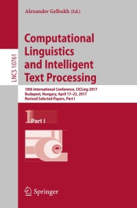 Immagine di copertina: Computational Linguistics and Intelligent Text Processing 9783319771120