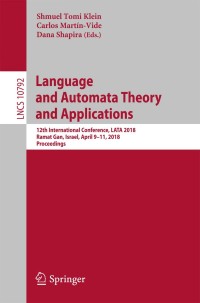 表紙画像: Language and Automata Theory and Applications 9783319773124