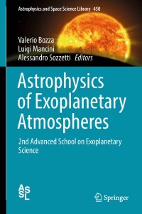 Cover image: Astrophysics of Exoplanetary Atmospheres 9783319897004