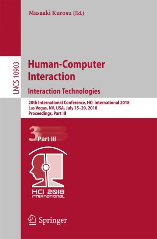 Cover image: Human-Computer Interaction. Interaction Technologies 9783319912493