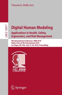 Cover image: Digital Human Modeling. Applications in Health, Safety, Ergonomics, and Risk Management 9783319913964