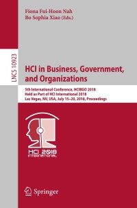 Cover image: HCI in Business, Government, and Organizations 9783319917153