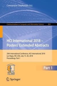 Cover image: HCI International 2018 – Posters' Extended Abstracts 9783319922690