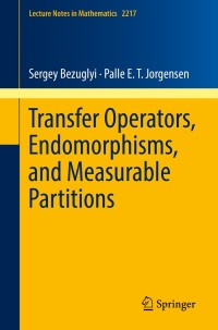 Cover image: Transfer Operators, Endomorphisms, and Measurable Partitions 9783319924168