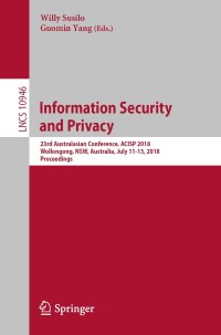 Cover image: Information Security and Privacy 9783319936376