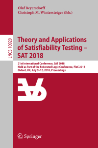 Cover image: Theory and Applications of Satisfiability Testing – SAT 2018 9783319941431