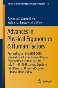 صورة الغلاف: Advances in Physical Ergonomics & Human Factors 9783319944838