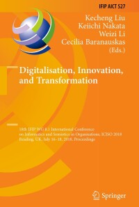 Cover image: Digitalisation, Innovation, and Transformation 9783319945408