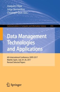 Cover image: Data Management Technologies and Applications 9783319948089