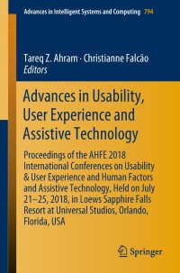 Cover image: Advances in Usability, User Experience and Assistive Technology 9783319949468