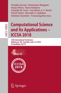 Immagine di copertina: Computational Science and Its Applications – ICCSA 2018 9783319951706