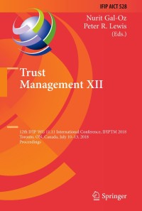 Cover image: Trust Management XII 9783319952758