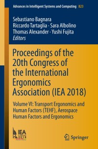 Imagen de portada: Proceedings of the 20th Congress of the International Ergonomics Association (IEA 2018) 9783319960739