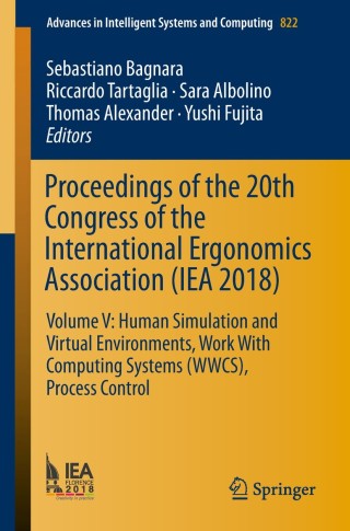 Imagen de portada: Proceedings of the 20th Congress of the International Ergonomics Association (IEA 2018) 9783319960760