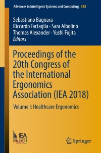 Imagen de portada: Proceedings of the 20th Congress of the International Ergonomics Association (IEA 2018) 9783319960975