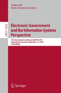 Immagine di copertina: Electronic Government and the Information Systems Perspective 9783319983486