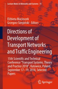Cover image: Directions of Development of Transport Networks and Traffic Engineering 9783319986142