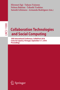 Imagen de portada: Collaboration Technologies and Social Computing 9783319987422